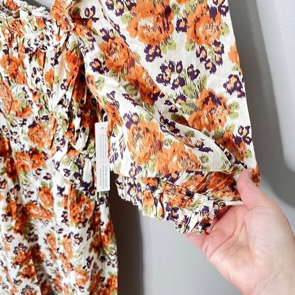 Anthropologie Love The Label Floral Puff Sleeve Maxi Dress- Size XS - NEW with T - Picture 4 of 12